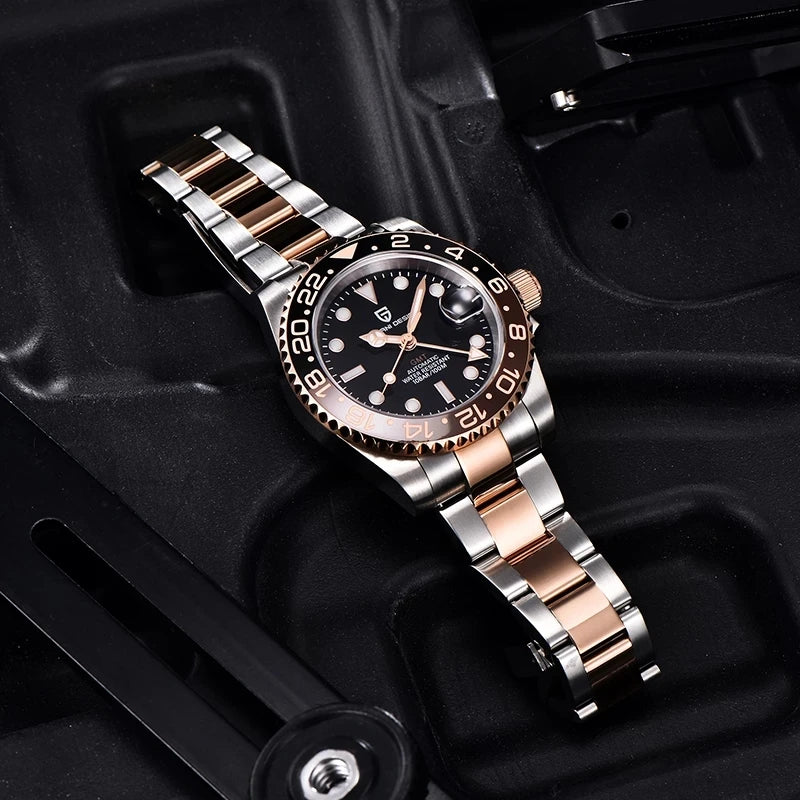 PAGANI DESIGN V3 New 40MM NH34 Original Design GMT Men Mechanical Watch AR Ceramic Bezel Sapphire Automatic Sports Watch for Men