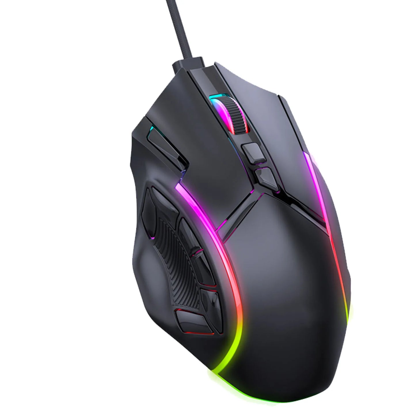 12800DPI Gaming Mouse RGB Wired 12800DPI 12 Keys Macro Definition Computer Replacement Accessories
