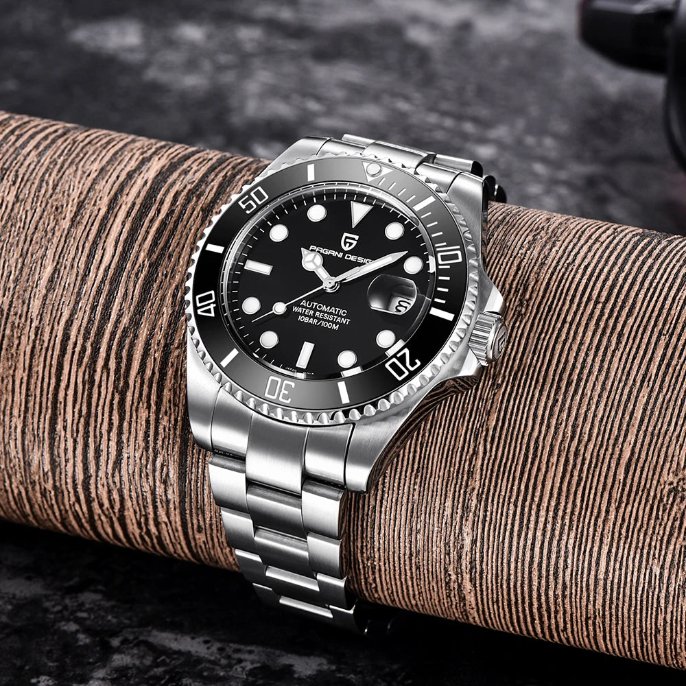 New PAGANI DESIGN Diving Automatic MechanicalWatch Luxury Sports WaterproofWatch Stainless Steel Sapphire Luminous Watch for Men