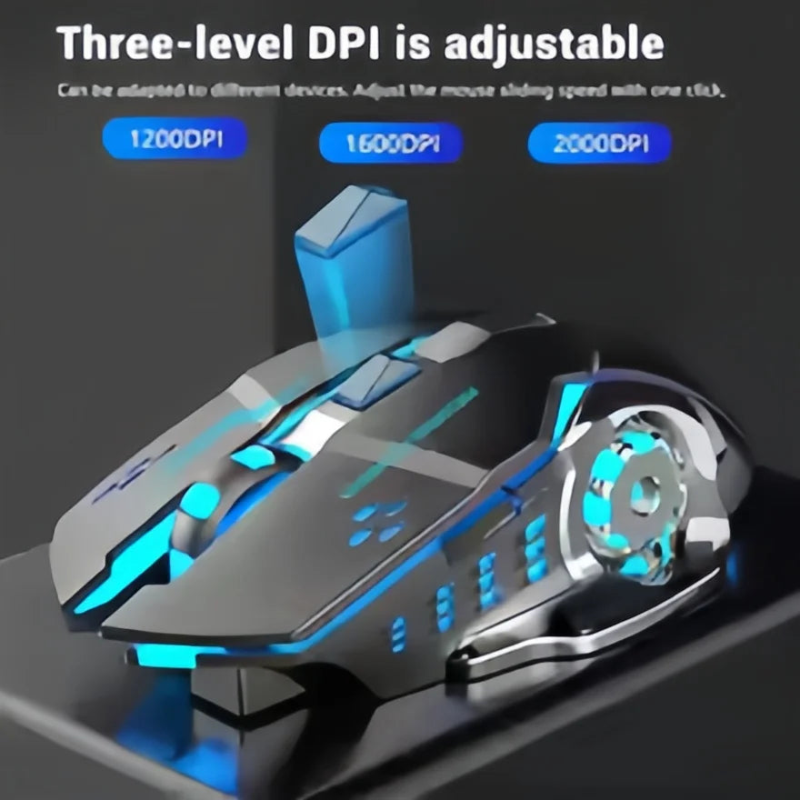 Punjivi bežični gaming miš – tihi Bluetooth/USB, RGB pozadinsko osvjetljenje, e-sport za PC