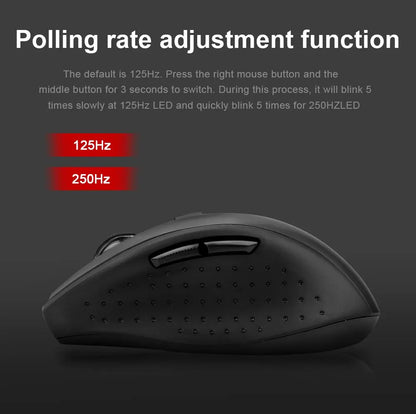 E-YOOSO E-1010 USB 2.4G bezdrátová herní a kancelářská myš, optická herní myš 2400 DPI, ergonomická pro notebook, PC a počítač