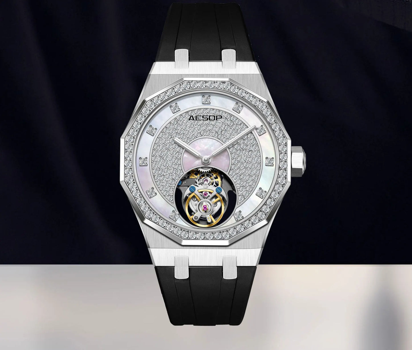 AESOP Echte Fliegende Tourbillon Mechanische Skeleton Uhr Für Mann Luxus Wasserdichte Armbanduhren Saphir Spiegel Gradienten new