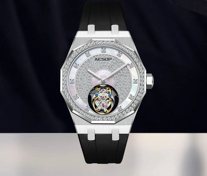 AESOP Echte Fliegende Tourbillon Mechanische Skeleton Uhr Für Mann Luxus Wasserdichte Armbanduhren Saphir Spiegel Gradienten new