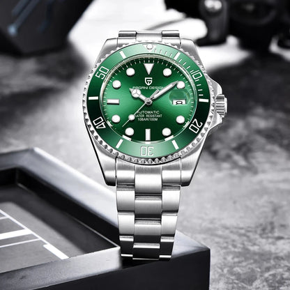 New PAGANI DESIGN Diving Automatic MechanicalWatch Luxury Sports WaterproofWatch Stainless Steel Sapphire Luminous Watch for Men