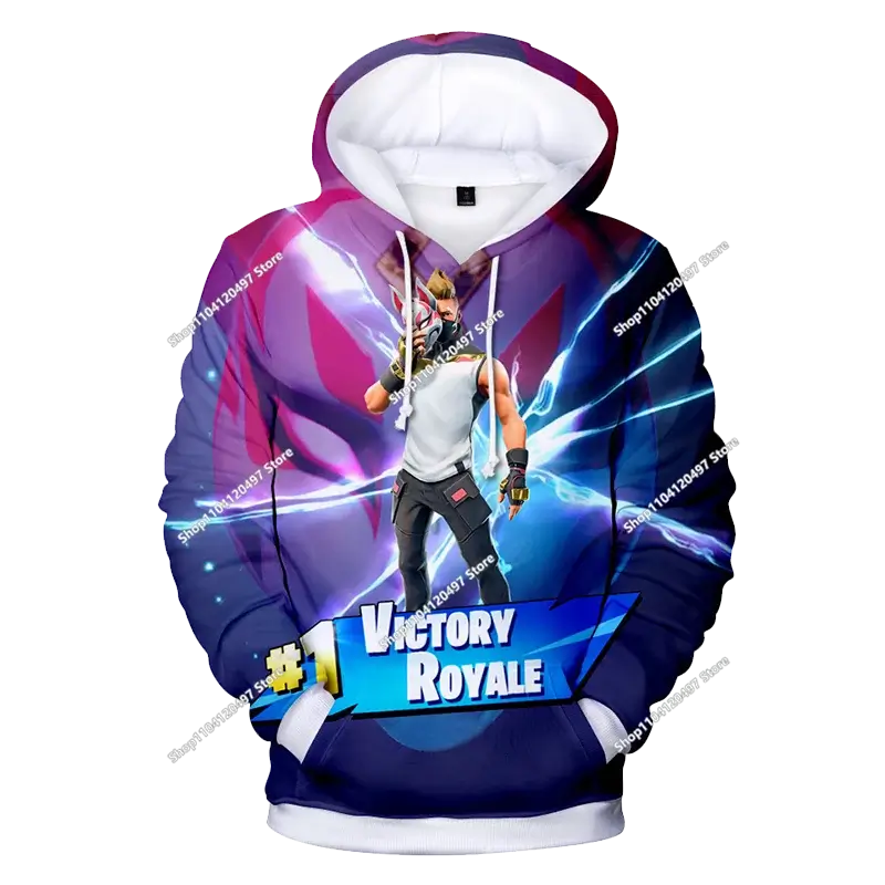 Суитшъри с качулка за момчета и момичета Fortnite, детски пуловер с 3D принт, суитшъри Battle Royale за мъже, есенна модна детска дреха
