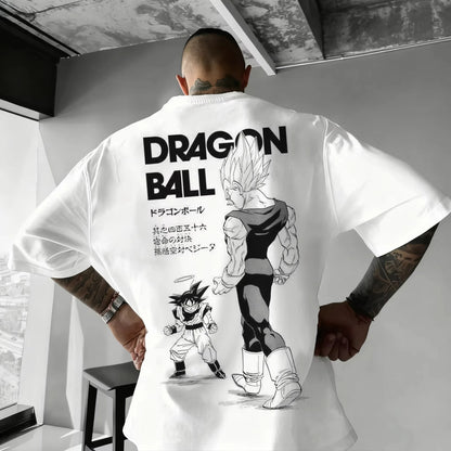 Summer 2026 Dragon Ball oversized T-shirt with power cord, Little Goku, artistic print, neutral casual Y2K