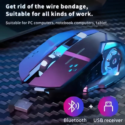 Punjivi bežični gaming miš – tihi Bluetooth/USB, RGB pozadinsko osvjetljenje, e-sport za PC