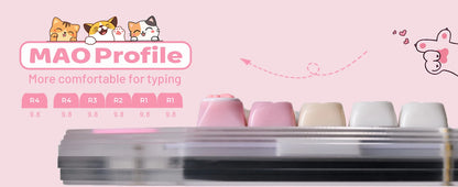 XVX 148 Keys Cat Theme Keycaps MAO Profile Key Cap Korean Glossy Cute Keycap for Keyboard 61 64 68 78 87 96 98 104 108
