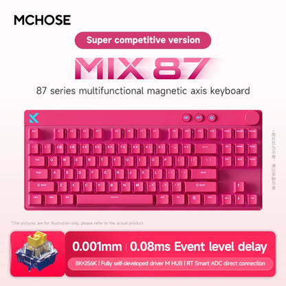 Mchose Mix87 Magnetic Switch Keyboard Wired Gaming Keyboard 8K+256K Esport 0.08ms Low Latency E-Sports Custom Gamer Accessories