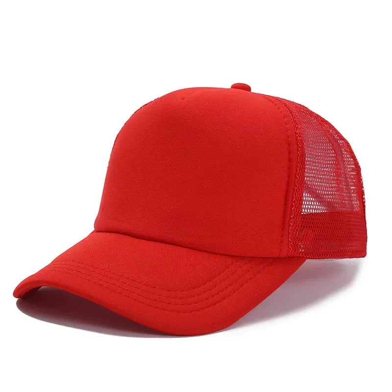 Unisex Cheaper 5 Panel Trucker Hat For Adult Summer Net Baseball Cap Men Women Blank Mesh Adjustable Sun Hat Visor