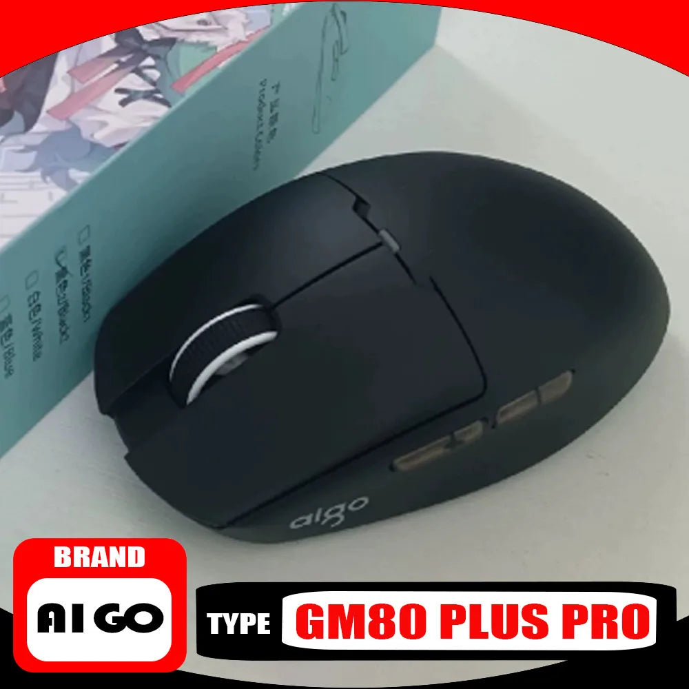 Aigo GM80 PLUS PRO bezdrátová myš Bluetooth PAW3311/PAW3395, lehká 1000HZ kabelová herní e-sportovní myš se třemi režimy, dárek