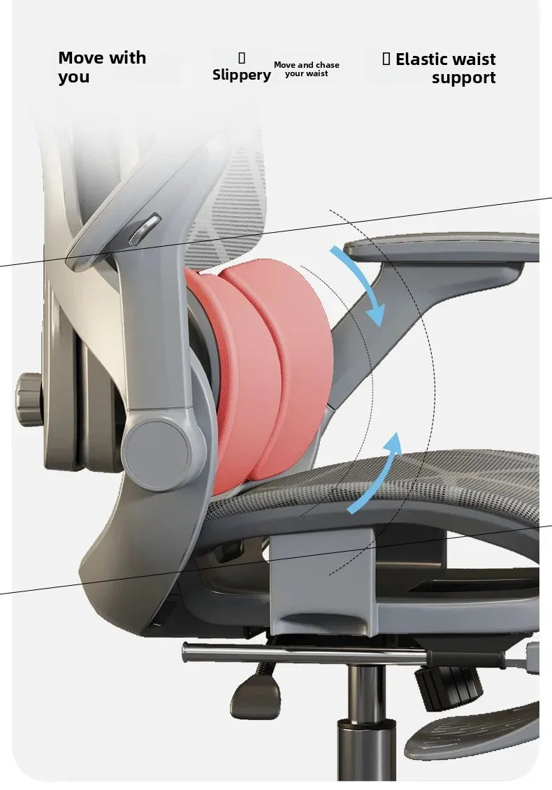 Air Titan kontor- og gamingstol i fuld mesh med ergonomisk lændestøtte i tre zoner til computer- og skrivebordsbrug for studerende, med ventilerende design
