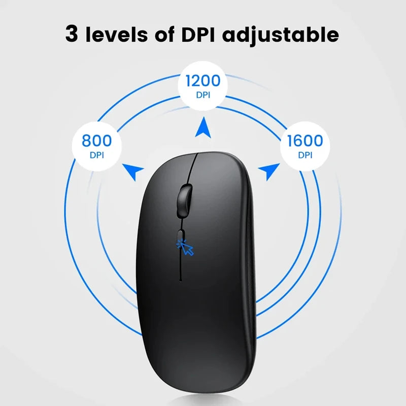 Rechargeable Wireless Mouse Bluetooth 2.4GHz Dual Modes Ergonomics DPI Readjustable Silence USB Portable Mouse for PC Laptop