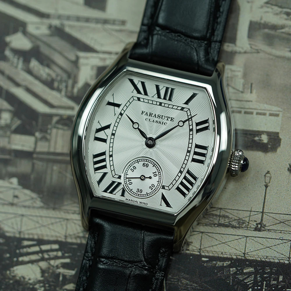 FARASUTE New Classic Hangzhou Customized Movement Manual Mechanical Watch Men's Sapphire Crystal Small Second 50m Waterproof Watch