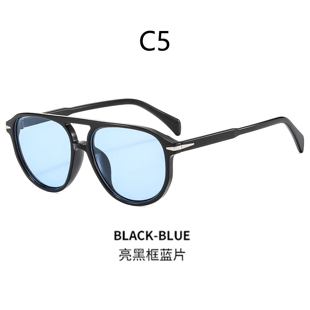 BOYSEEN Beach Sunglasses Man Summer Orange Sun Glasses UV400  Can Do Prescription Glasses Big Frame Blue Eyewear