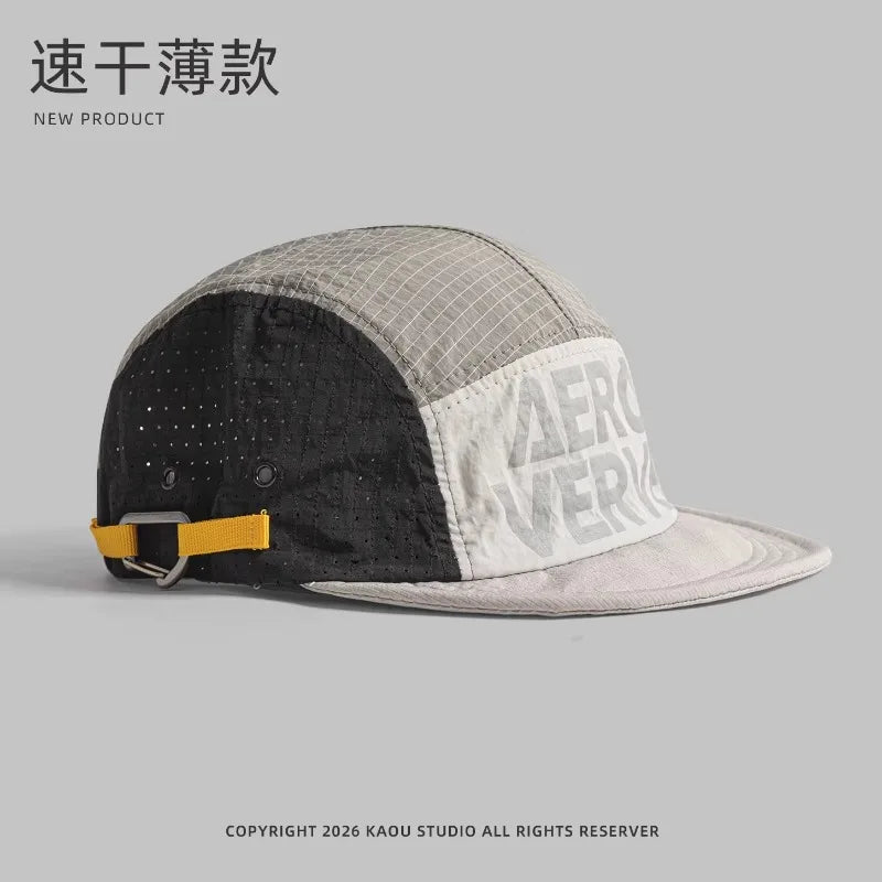 Japanese Retro Color Matching 5-panel Baseball Caps for Men Summer Outdoor Camping Leisure Sun Protection Niche Women's Hats