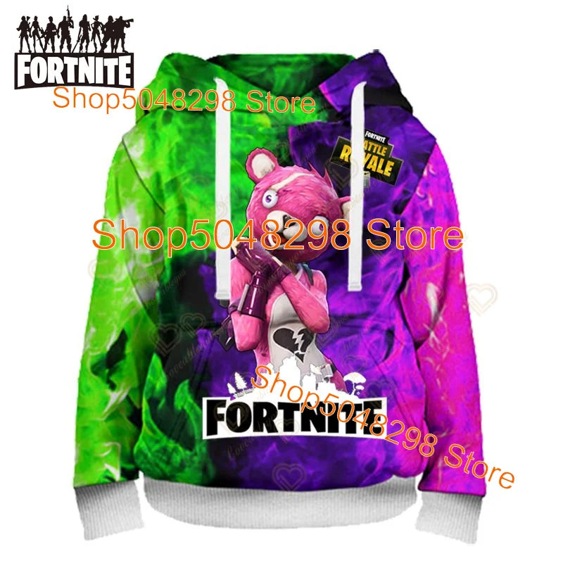 Fortnite Hoodies Pullover Sweatshirt Victory Royale 3D Hoodies Streetwear Hooded Clothes Tops for Kids Birthday Gifts