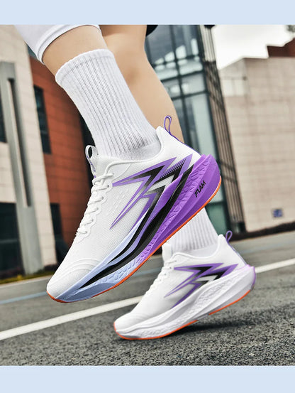Ténis de corrida com placa de carbono para maratona, para homem e mulher, desportivos, respiráveis, leves, confortáveis e antiderrapantes