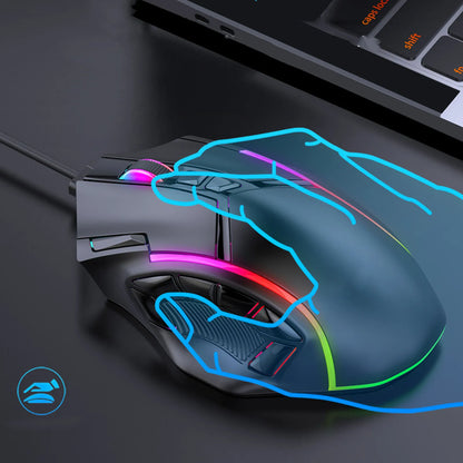 12800DPI Gaming Mouse RGB Wired 12800DPI 12 Keys Macro Definition Computer Replacement Accessories