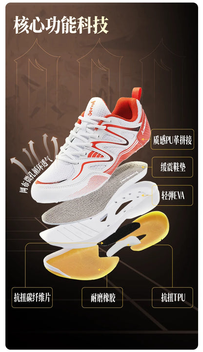 Badmintonschuhe im Retro-Design – Kawasaki Original – Anti-Torsions-Carbon-Einlage – Professionelle Sport-Tischtennisschuhe C32016