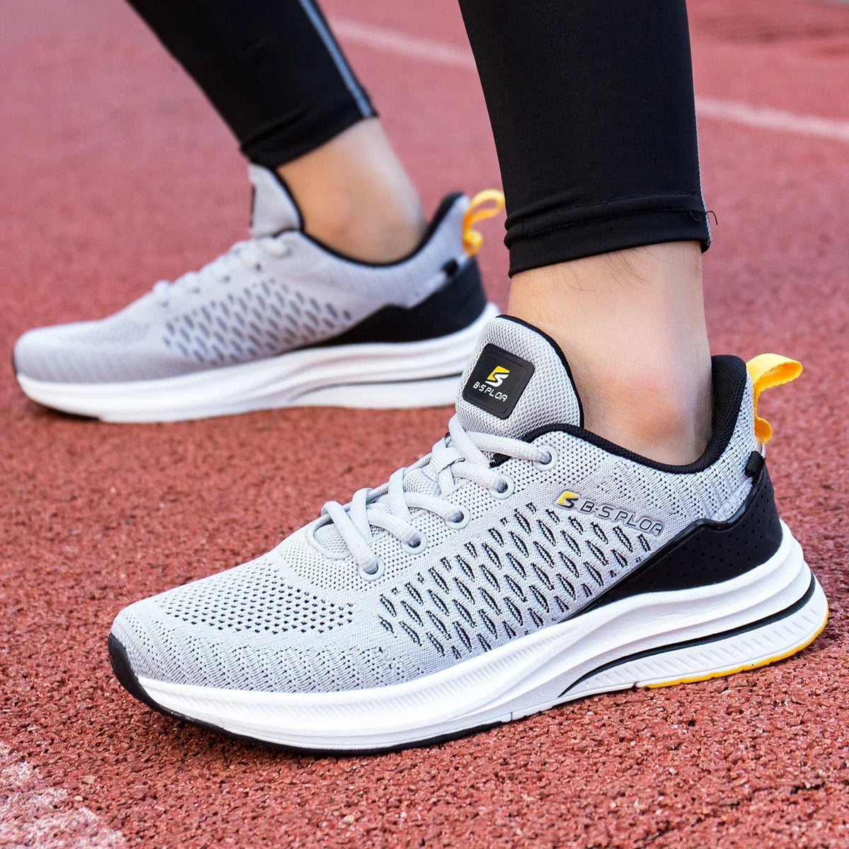 Baasploa – baskets de course pour hommes, grande taille 41-48, nouvelles chaussures de sport en maille respirante, chaussures classiques décontractées, antidérapantes, confortables pour l'extérieur