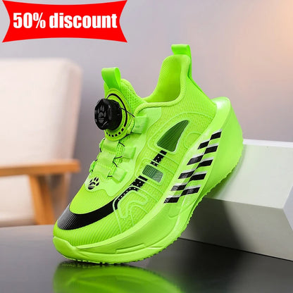 Children's Running Shoes Comfortable Mesh Boys Outdoor Training Shock-Absorbing Tennis Shoes New Hollow Breathable Casual Shoes