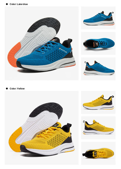 Baasploa Lightweight Running Shoes for Men, Comfortable Men’s Designer Mesh Casual Sneakers, Lace-Up Male Outdoor Sports Tennis Shoes