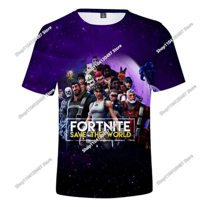 Battle Royale 3D Fortnite T-shirt Tees Men and Women Boys Girls Victory Cartoon Tops Teen Clothes Kids Hero Game Tees Tops