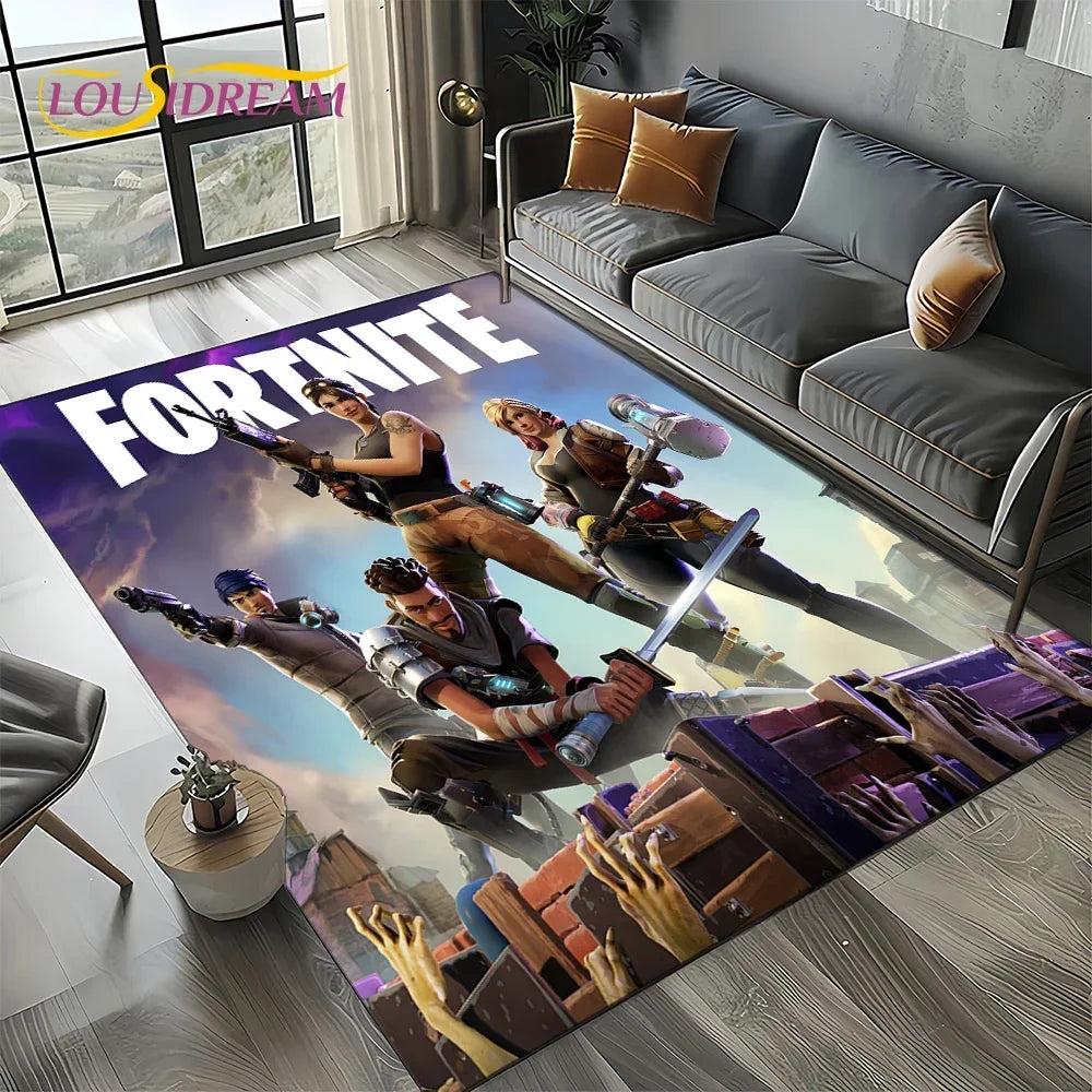 2025 Games 3D F-Fortnite Cartoon Carpet Rug for Living Room Bedroom Home Sofa Decoration,Kids play Area Rug Non-slip Floor Mat