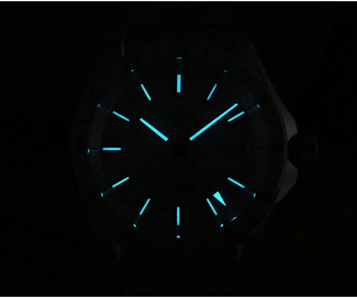 San Martin 39mm Aventurine Gemstone Dial Luxury Men's Watch NH34 GMT Automatic Mechanical Sapphire Waterproof Luminous SN0129