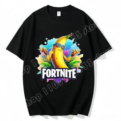 Fortnite Crew Neck T-Shirt Unisex Adult Game Dance Fashion New Pure Cotton Short Sleeve Tops Perfect for Casual Wear Vacations