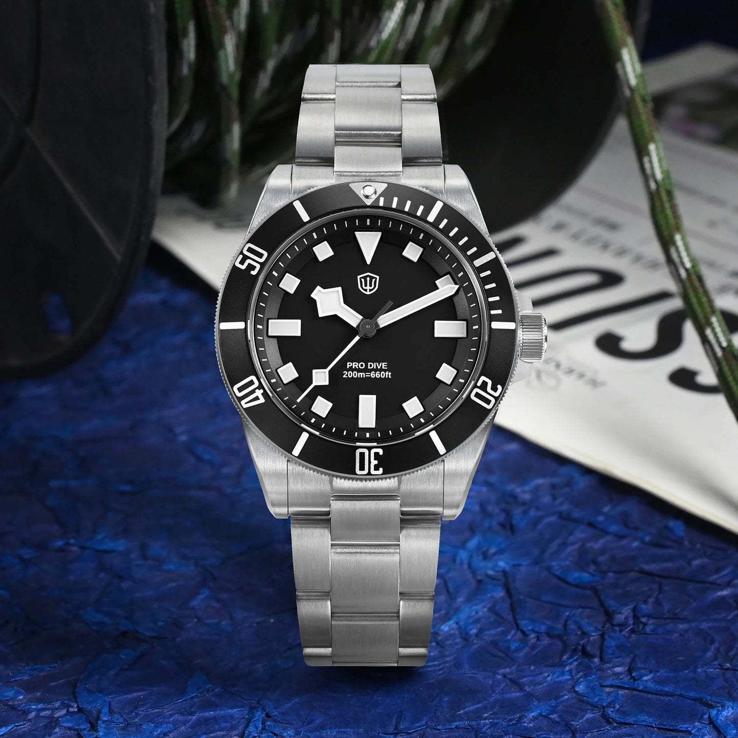 Watchdives WD1969 Pro 38mm Quartz Watch VH31 Sweep Seconds Movement 20Bar Waterproof BGW9 Blue Luminous Sapphire Glass Watches