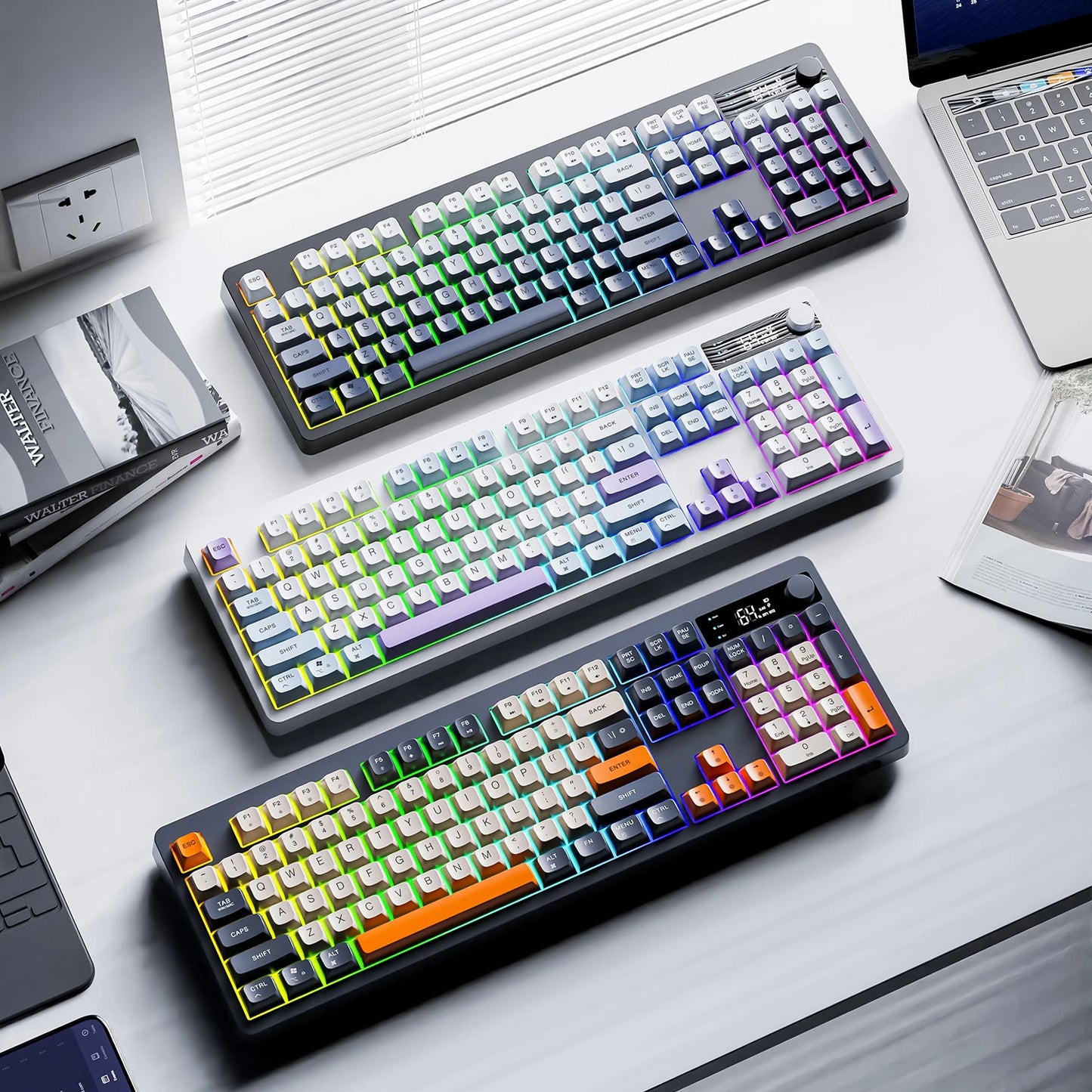 XUNFOX TK100 Wireless 2.4 Keyboard Bluetooth Dual-Mode Game Silent Office Notebook Universal Keyboard