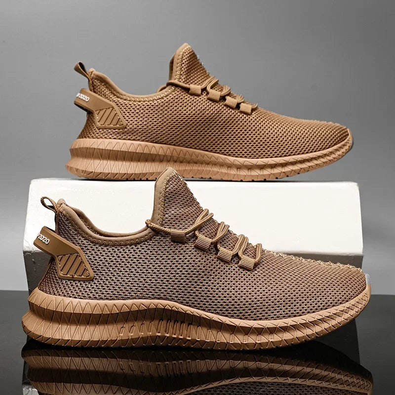 Antislip casual herensneakers, ademend, voor buiten, joggen, training, wandelen, sport, hardlopen, outdoor, geweven, gebreid, veterschoenen
