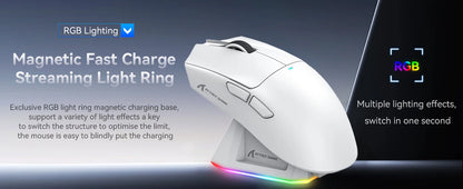 Attack Shark X11 tri-mode gamingmus med magnetisk laddningsdocka, PixArt PAW3311-sensor, 22K DPI, BT/2.4Ghz/trådbunden, för PC/MAC