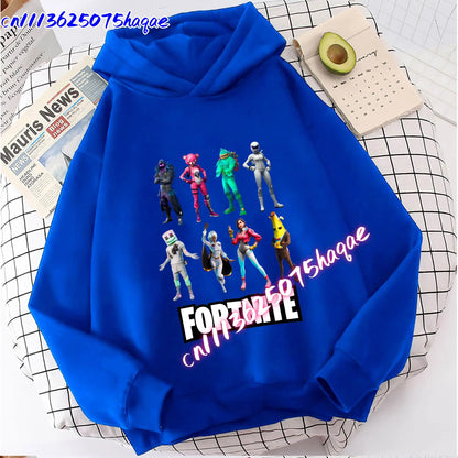 New Fortnites Kids Sweatshirts Cartoon Game Character Printed Hoodie Autumn Casuals Children Tops Winter Baby Boys Clothing