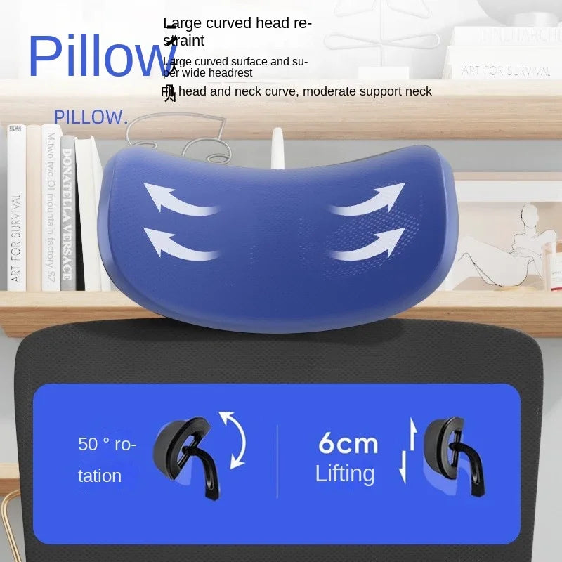 Cadeira de Escritório Ergonómica em Malha com Apoio Lombar, Cadeira de Secretária de Encosto Alto para Adultos, Cadeira de Trabalho Confortável para Longas Horas