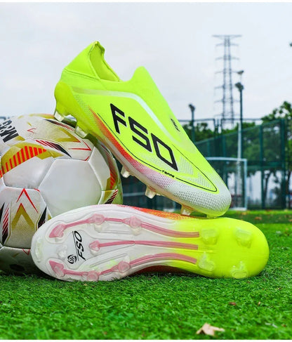 New Men Soccer Shoes Grass Cleats High-quality Match Outdoor Football Boots Non-Slip Boys Sneakers Hot-selling High-top Light