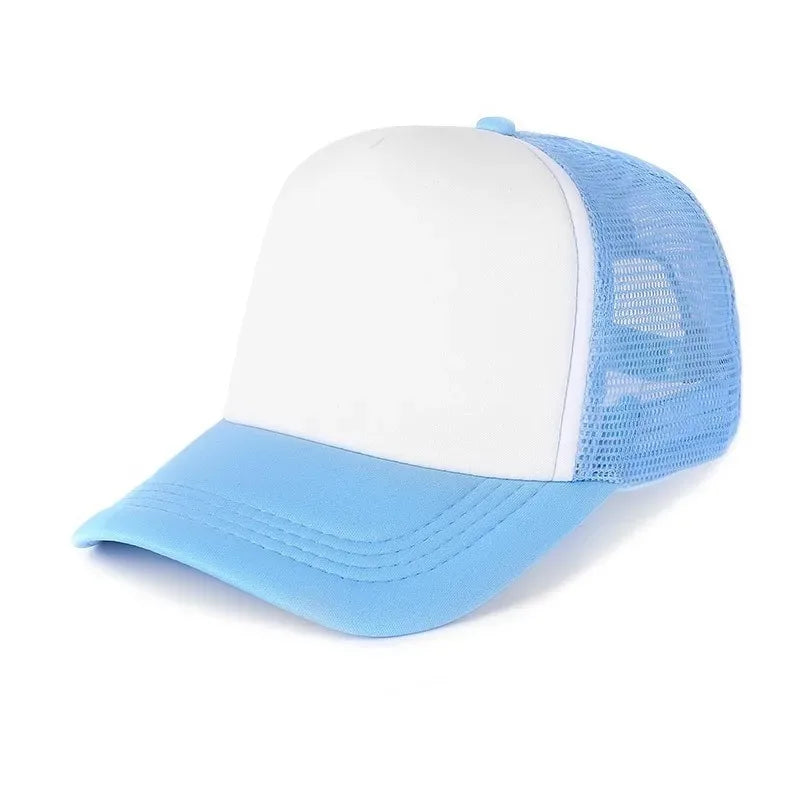 Unisex Cheaper 5 Panel Trucker Hat For Adult Summer Net Baseball Cap Men Women Blank Mesh Adjustable Sun Hat Visor