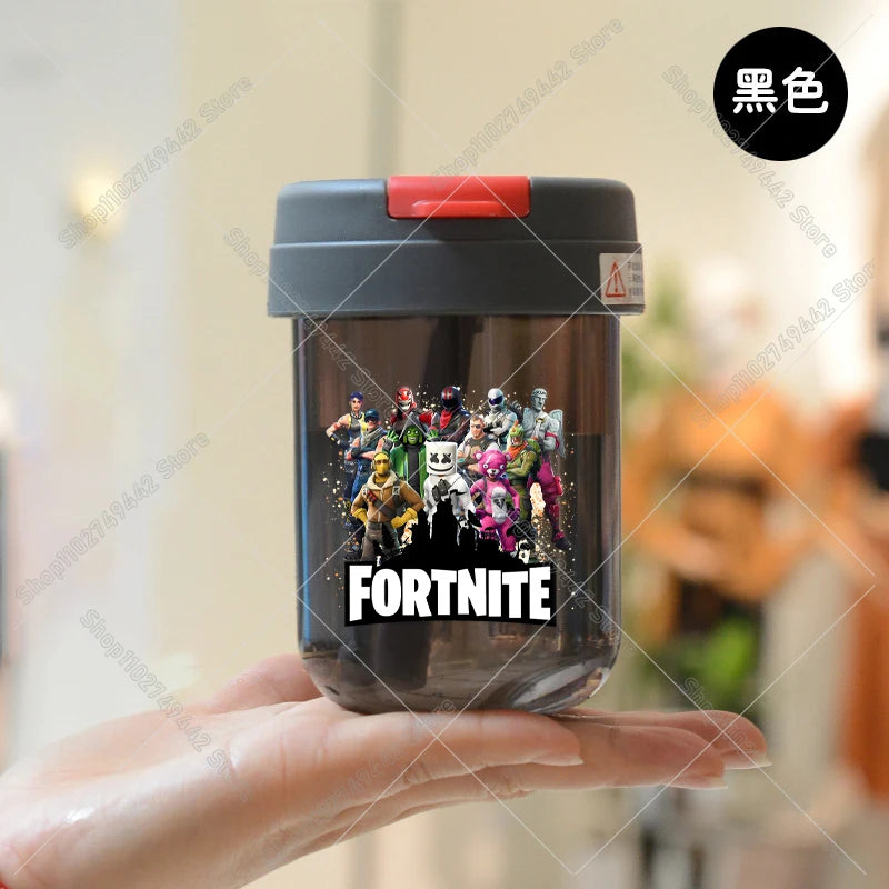 Game Fortnites Mini Straw Cups School Student Plastic Water Bottle Children Leak-proof Coffice Milk Cups Travel Outdoor Office