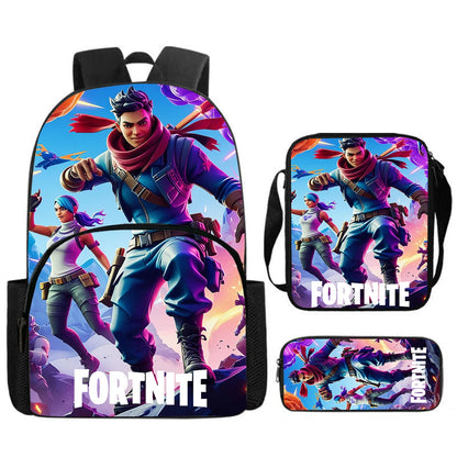 Fortnite 3Pcs Bag Set, Backpack with Front Pocket, Crossbody Bag and Pencil Case, Boys and Girls The Best Gift for Children