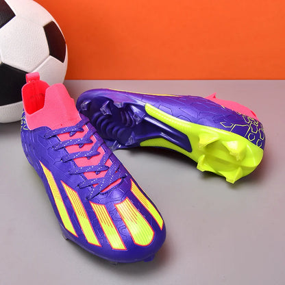 Professional Men's Ankle Football Boots Outdoor Grass Cleats Unisex Soccer Shoes Long Spikes FG Football Shoes Chuteira Society