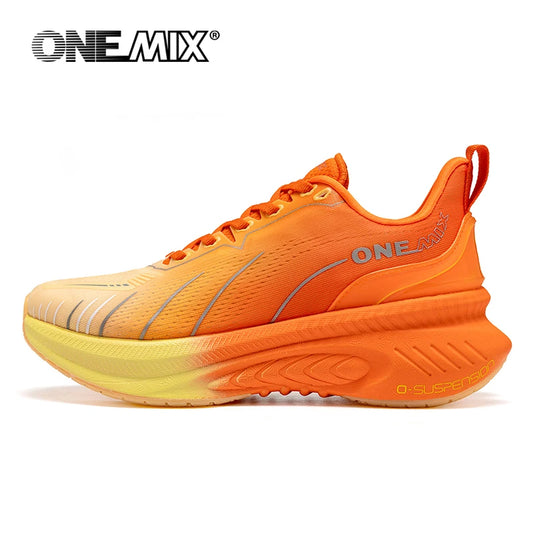 ONEMIX New Cushioning Running Shoes For Men Suitable for Heavy Runners Lace-Up Sports Women Non-slip Outdoor Athletic Male Sneakers