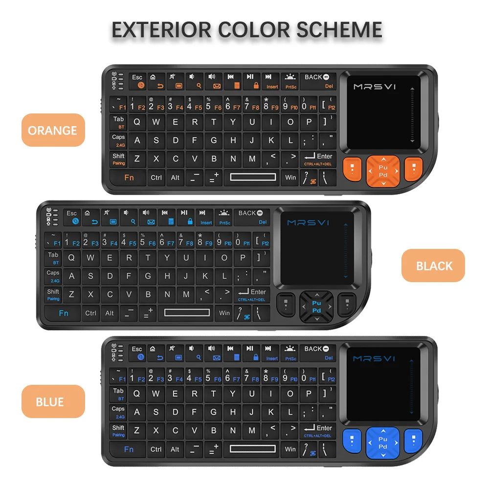 MRSVI Mini Bluetooth Keyboard A8 PLUS, Backlit 2.4GHz Wireless Keyboard with Touchpad for Android TV Box, Mac, Laptop, Windows