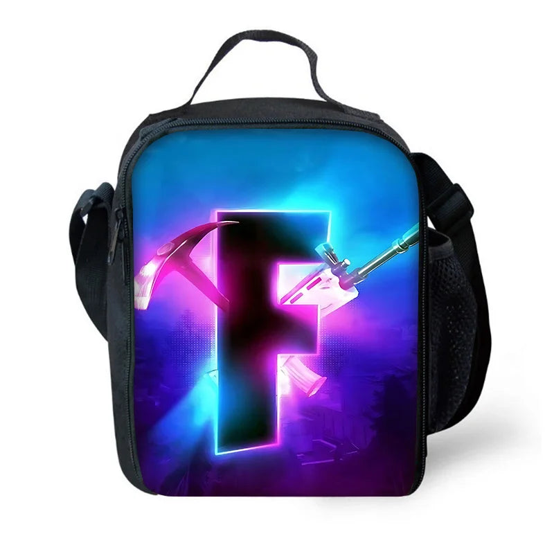 Popular Game FortniteS Child Insulated Large Capacity Bag for Boy and Girl Student Outdoor Resuable Thermal Cooler Lunch Box