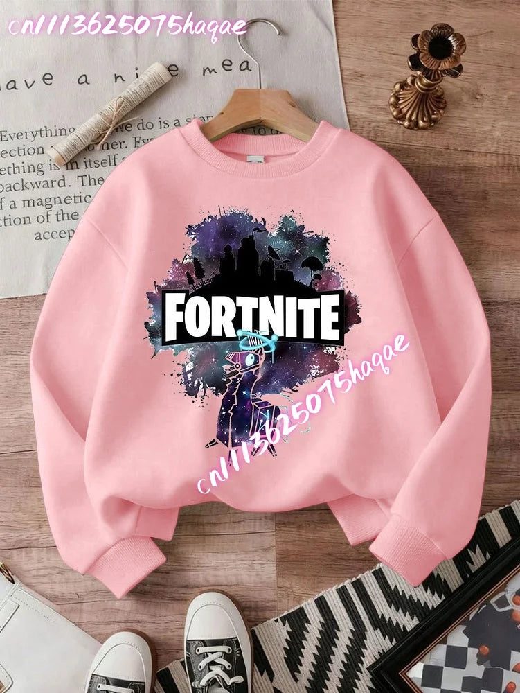 New Fortnite Kids Sweatshirts Cartoon Game Character Printed Hoodie Autumn Casual Children Tops Winter Baby Boys Clothing