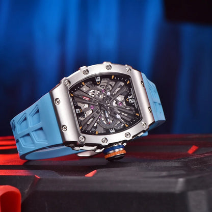 2026 Neue PAGANI DESIGN Herren-Quarzuhr VH65-Uhrwerk, Skeleton-Zifferblatt, 100M wasserdicht, sportliche rechteckige Uhr mit Saphirglas für Herren