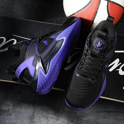 Chaussures de basket-ball pour hommes, respirantes, avec amorti, antidérapantes, résistantes à l'usure, chaussures de course, chaussures de sport pour la salle de sport, baskets de basket-ball pour hommes.