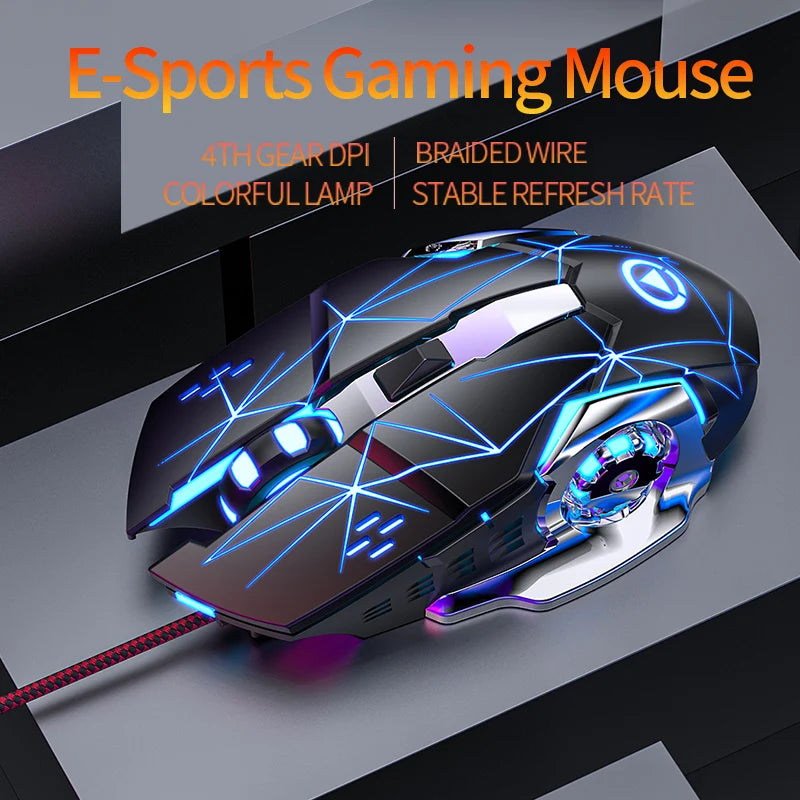 USB Wired Gaming Mouse 6 Button Backlit Ergonomic Mice DPI Adjustable Optical Mice for PC Gamer Computer Desktop