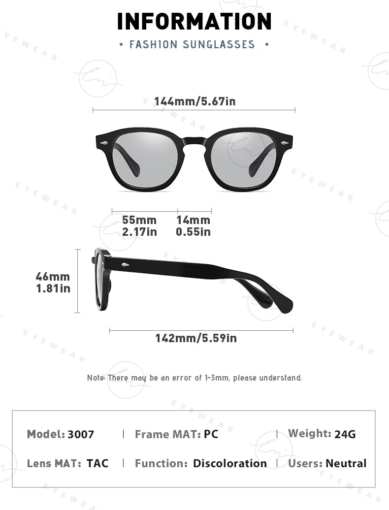 LM NEW Fashion Photochromic Sunglasses Women Men Polarized Blue Eyewear Drivign Outdoor UV Protection Eyewear gafas de sol mujer